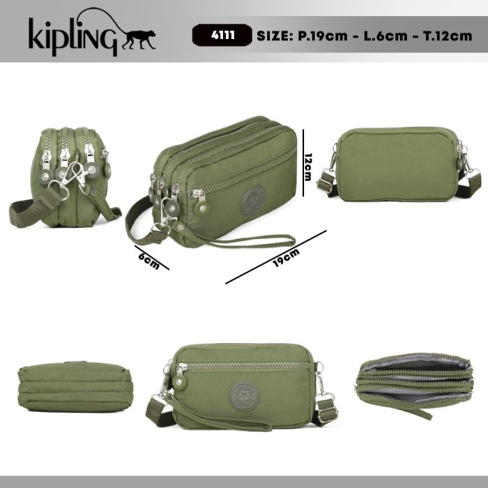 Terlaris Kipling Dompet Hp Besar 4 Resleting Nilon Waterproof