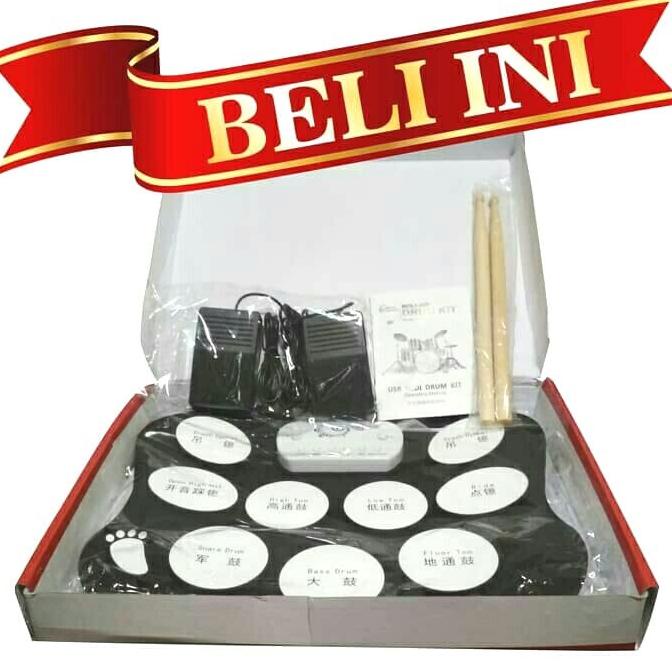 Roll Up Drum Kit Portable 9 Pad Mainan Drum Bagus Murah