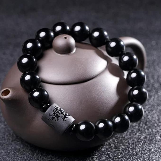 Gelang Kesehatan Naga Black Jade Giok Hitam Gelang Giok Pria Wanita