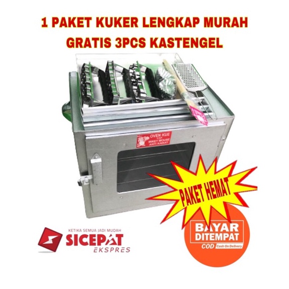 jbeg -86 Oven Tangkring Kompor Open Kue 3 Susun Rak Anti Karat Gratis Loyang Kuker dan Cetakan Kue K
