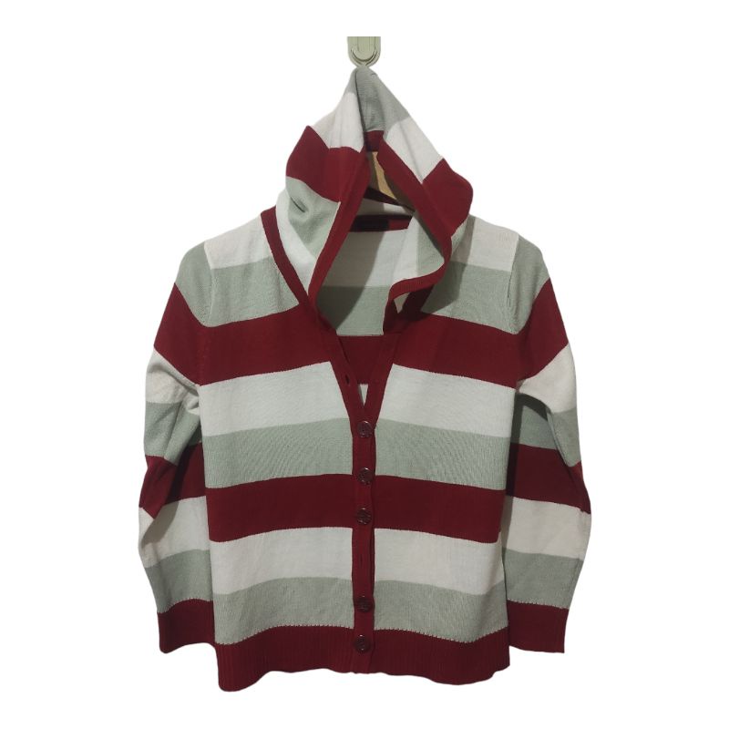 cardigan hoodie three tonecolor salur xs (minus)