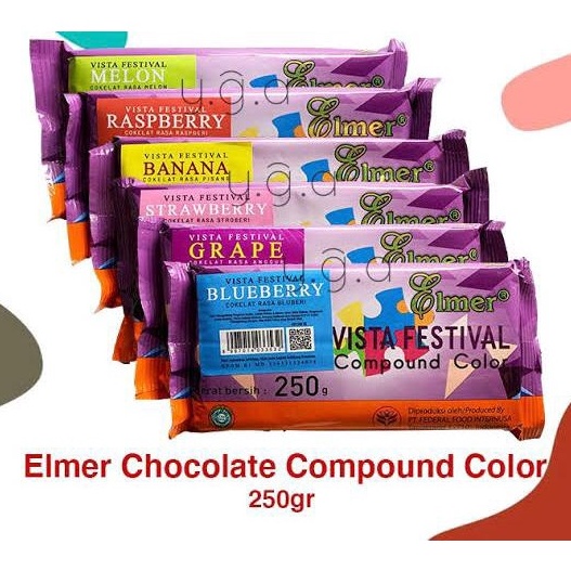 

Trx1x1Wl Elmer Chocolate Compound Colour 250gr / Coklat Blok Warna 250gr