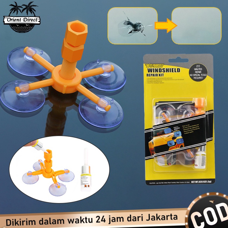 TERBARU. Lem Kaca Mobil Retak Wiendshield Car Crack Glass Repair Kit Lem Kacamata Retak