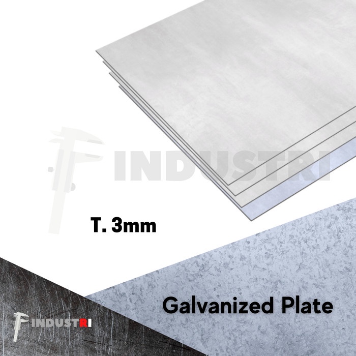 Plat Besi Galvanil 3mm kelipatan 10cm x 10cm plat Galvanis potongan