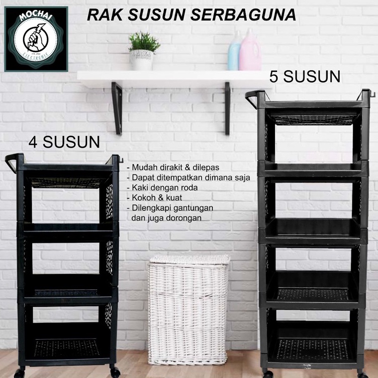 TERBARU. Rak Susun Tingkat Plastik Serbaguna 4 susun/tingkat 5 susun/tingkat