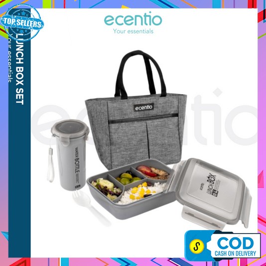 Kotak Makan Lunch Box 1 Set Lengkap Murah Anak Wadah Nasi Sekolah Sd Tuperwar Mini Gratis Tas Botol 