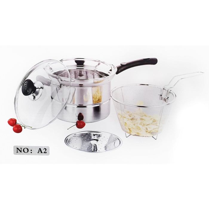 Best Seller Panci Deep Fryer Plus Steamer Vavinci / Penggorengan / Fry Pan / Kukus