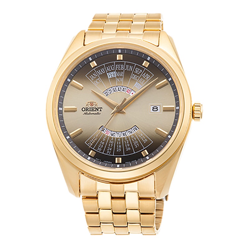 Jam Tangan Pria Orient Contemporary RA-BA0001G Multi Year Calendar Automatic Gradient Dial Gold St. 