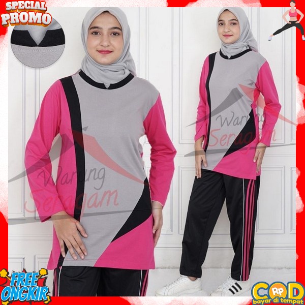 Baju Training Termurah Kaos Muslimah Setelan Olahraga Wanita Jumbo Baju Dan Celana Fitnes Set Baju C