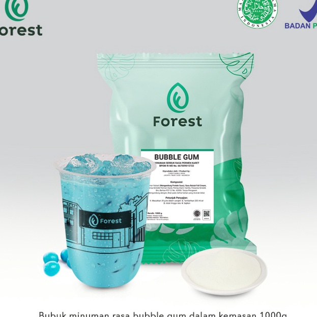 

Bubuk Minuman BUBBLE GUM Powder - FOREST Bubble Drink
