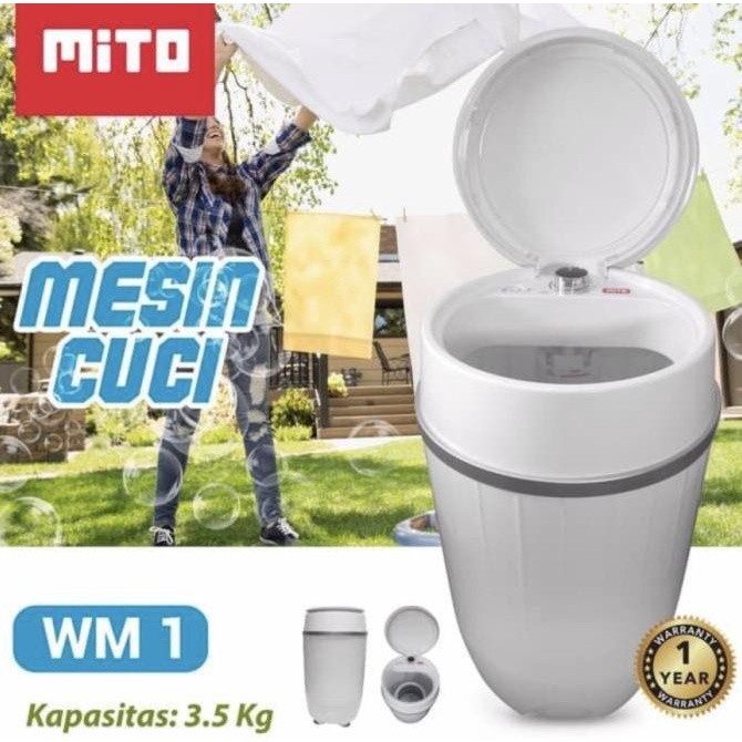Mito WM 1 Mesin Cuci Portable 3,5 Kg - Mesin Cuci Mini WM1
