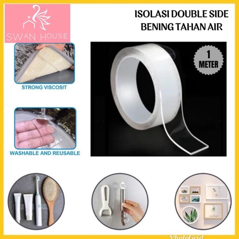 

Double Tape Perekat Transparent No Trace Washable Lakban Bening / Lakban Anti Air Sh F14