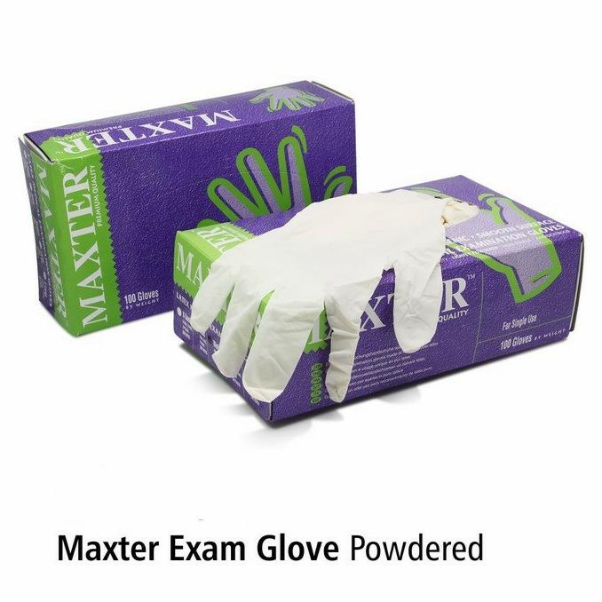 7.7 Sale Maxter Latex Medical Examination Gloves Isi 100/Sarung Tangan Latex