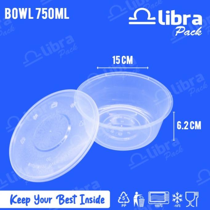 Terbaru Thinwall 750Ml Mangkok + Tutup Cup Plastik Mangkuk Plastik 750Ml