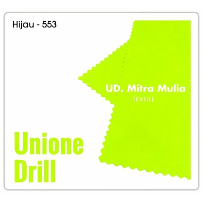 :0:0:0] Kain Unione Drill Meteran Bahan Seragam, Kode 553 Warna Hijau Stabilo