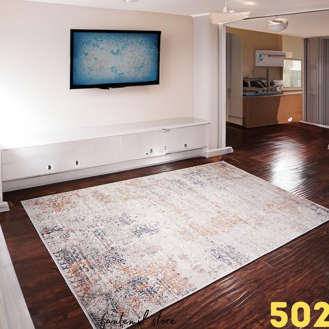 Karpet Lantai Abstrak Estetik Eropa Minimalis Import Polyester