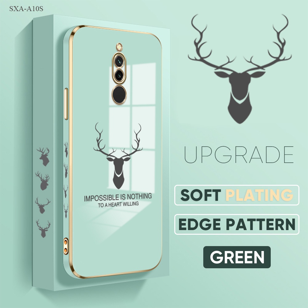 Compitable With Samsung Galaxy A10S A20S A21S A50 A30S A50S A30 A20 A31 A51 A71 A70 A10 A11 A12 A13 A7 2018 5G Casing HP Phone Case Handphone Sofcase Softcase Kesing Soft Free Lanyard Kartun Business Deer Head Penuh Lensa Cassing