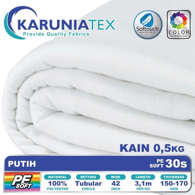 ;&;&;&;&] PE Soft 30s | Putih | Kain Kaos | Karunia Textile