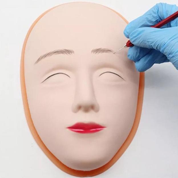 "'''] Manekin Kepala Bahan Silikon 5D Untuk Latihan Tato Alis Bibir Eyeliner