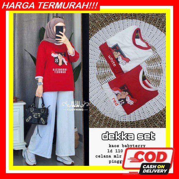 Kaos Lengan Panjang Cewek Dirgahayu Indonesia 1 Set Baju Olahraga Wanita Oneset Senm Merput 17 An Se