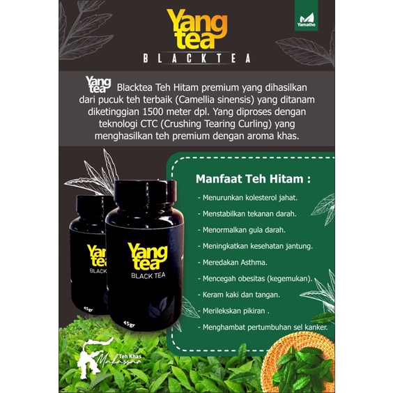 

Blacktea black tea Yang Tea Teh hitam yangtea herbal tanpa gula