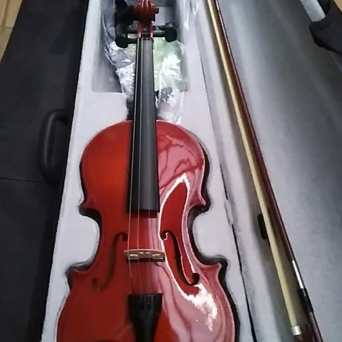 Aston Villa 4/4 Biola Electrik Acoustic Violin Hardcase Bow Rosin