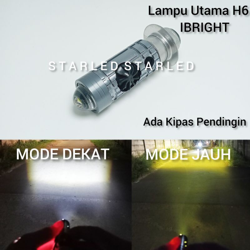 Lampu Utama LED H6 Laser Senja RGB Kipas High Low Putih Kuning