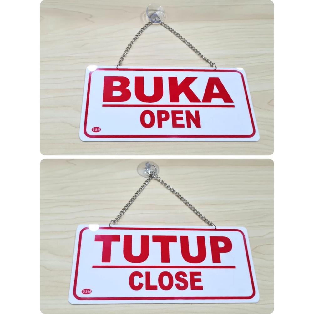 

(ごJWH-➸) Sign Label Akrilik MEDIUM BUKA TUTUP RANTAI / berkuaalitas..!