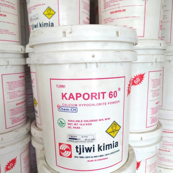 Kaporit tjiwi 60% / Kaporit bubuk 60% 15 Kg / Kaporit 60% / Kaporit