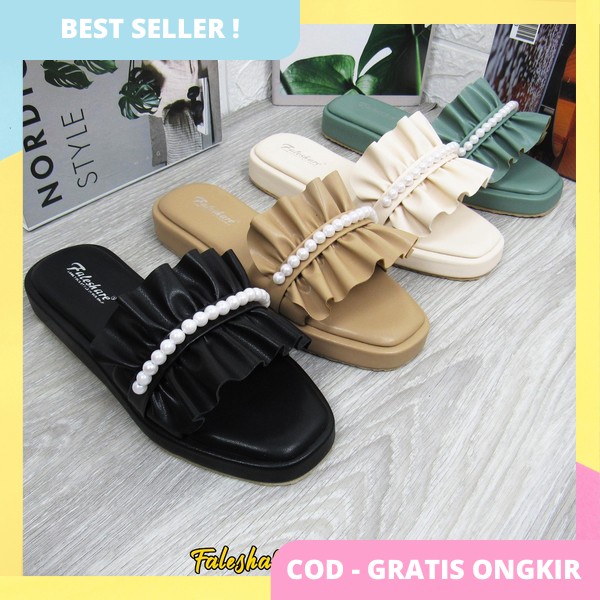 Srandal Jelly Wanita Elastic Sanfal Berkualitas Nyaman Sandsl Jwlly Pwrempuan Anti Slip Sansal Dewas