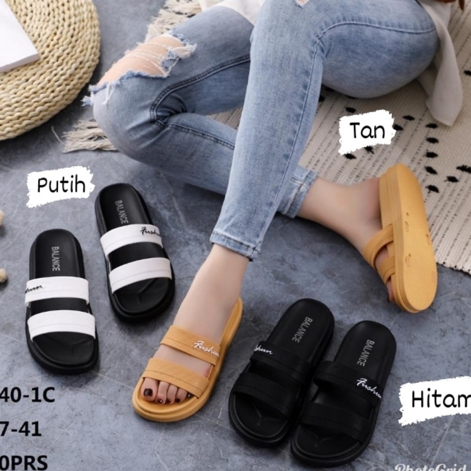✲Harga Termurah➽ GW0YS SANDAL JELLY / KARET  WANITA BALANCE 840-1B/ SANDAL WANITA SLOP WEDGES  TERBA