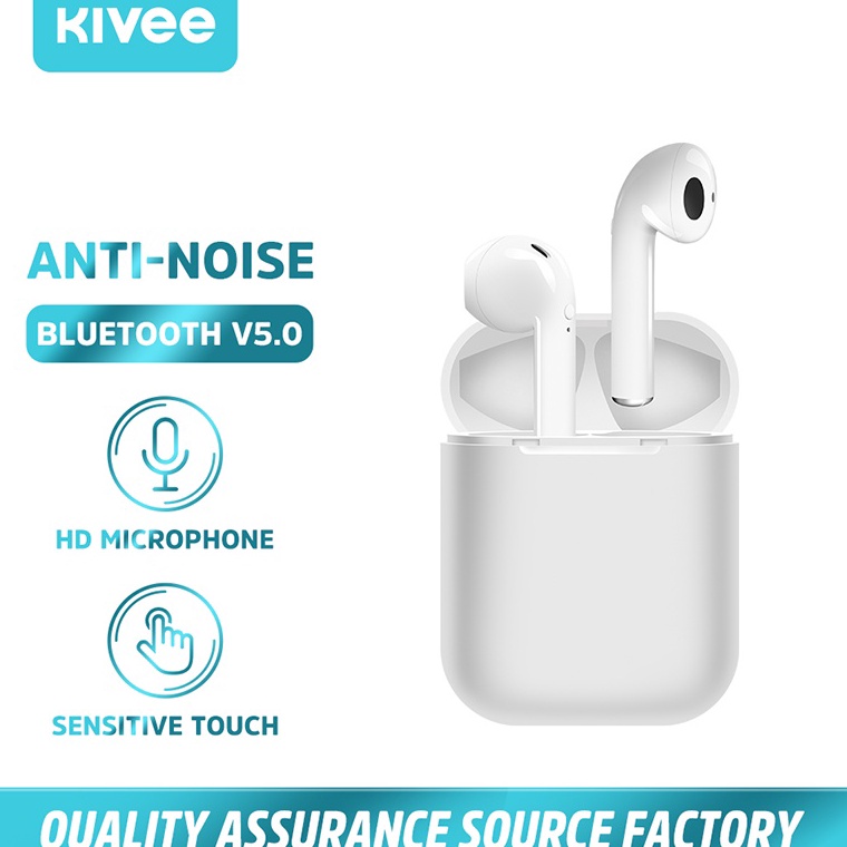 Harga Termurah.. KIVEE Headset Gaming & Music In Ear Earphone Iphone TWS Bluetooth 5.0 Noise Cancell