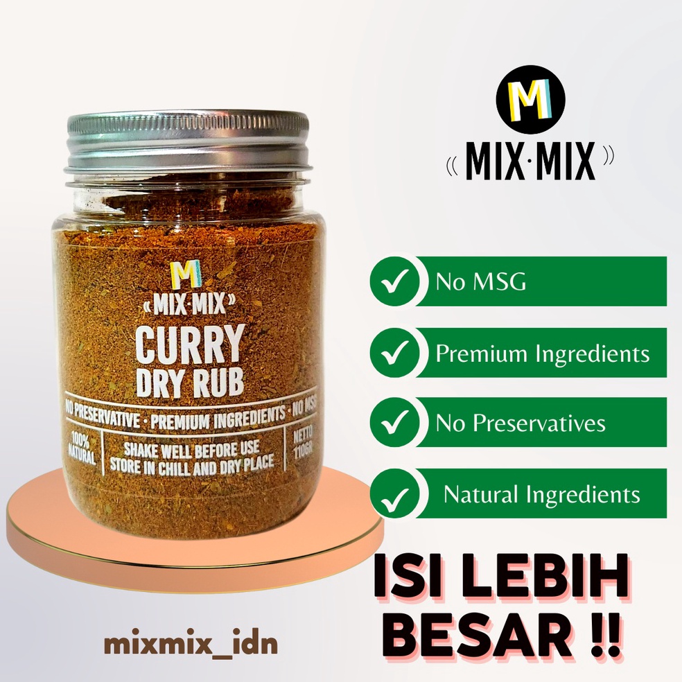 

Dijual.. Mixmix Curry Dry Rub Bumbu Marinasi Serbaguna 110 GRAM All Purpose Seasoning 46