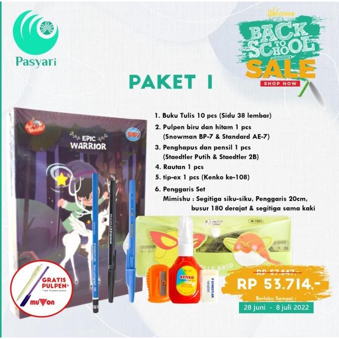 

] Stationary Paket / Satu Set Alat Tulis Sekolah Lengkap
