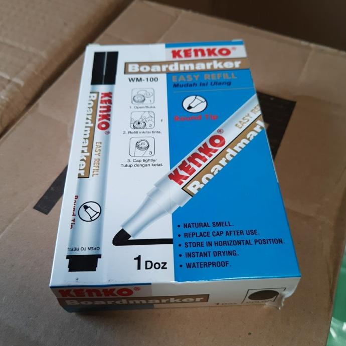 

siap kirim] Spidol White Board Kenko WM-100 Whiteboard Boardmarker Hitam 1 Lusin