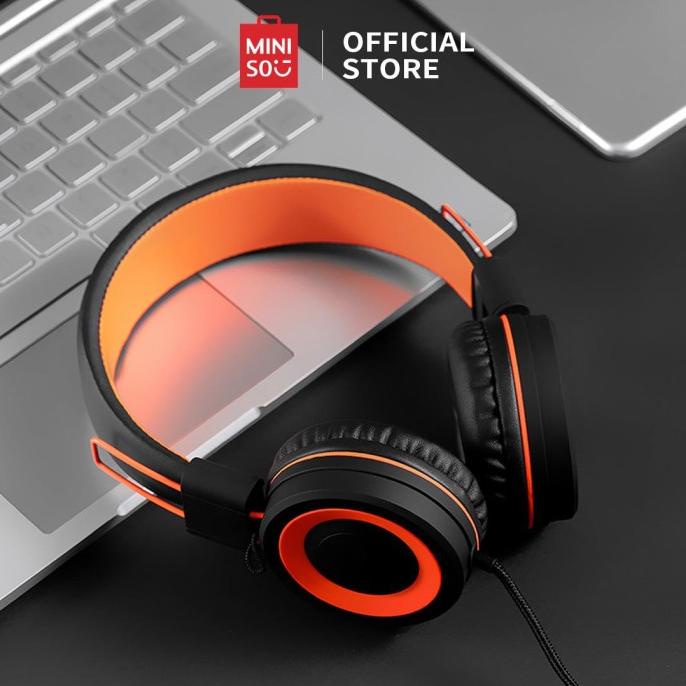 Miniso Headset Headphone Gaming Foldable Head Phone dengan Mikrofon