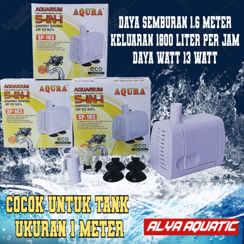mesin pompa celup aquarium kolam AQURA SP 103 mesin filter kolam submersiblepump pompa hidroponik