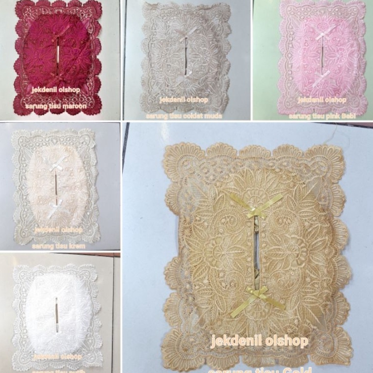 ➸ Sarung tisu bordir polos cover tisu ⋆ ✬