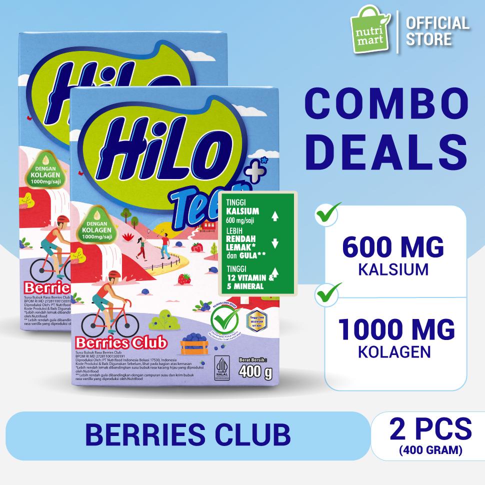 

8.8 [Discount] Twin Pack - Hilo Teen+ Collagen Berries Club 400 Gram - Susu Tinggi Kalsium Dengan Kolagen Untuk Tumbuh Tinggi Dan Kulit Sehat New !!