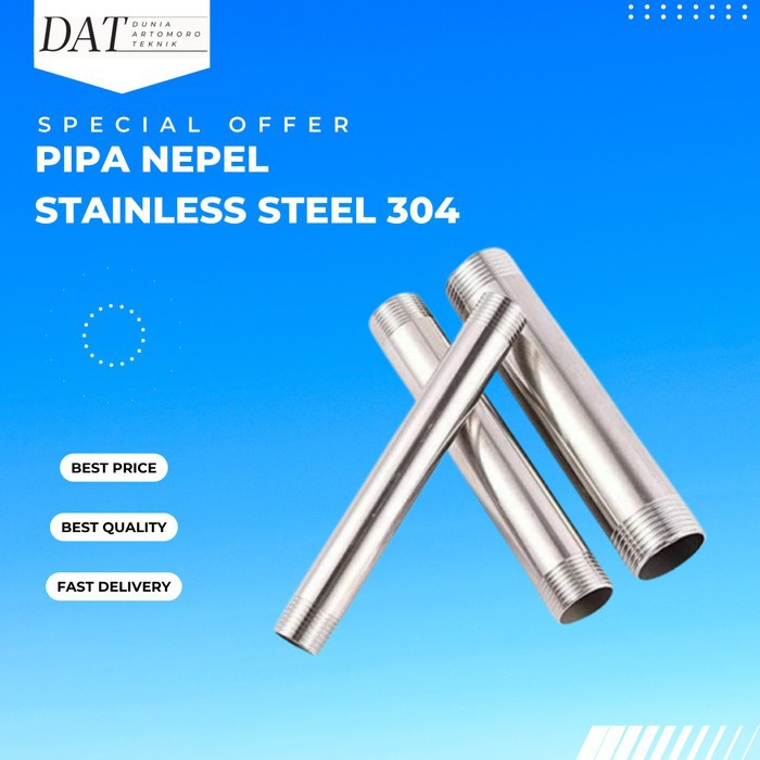 1/2" Pipa Nepel / Pipe Nipple Stainless Steel 304 Size 1/2 Inch 20 CM