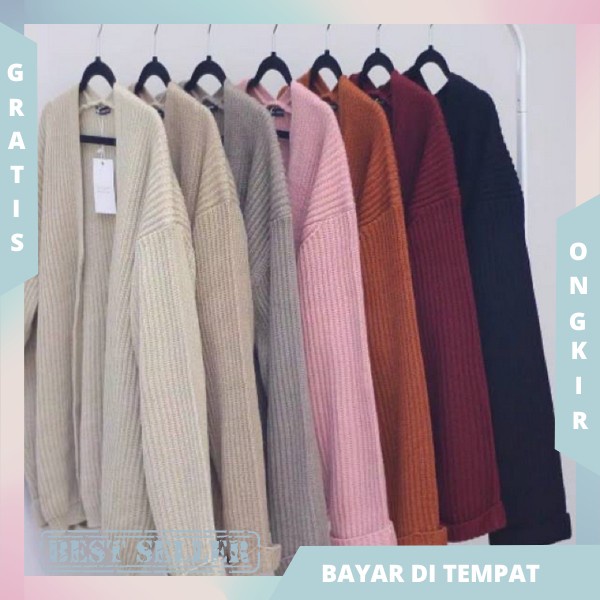 Outerwear Lengan Panjang Cardigan Kiyowo Blazer Rajut Wanita Korean Style Outer Wanita Knit Cardigan