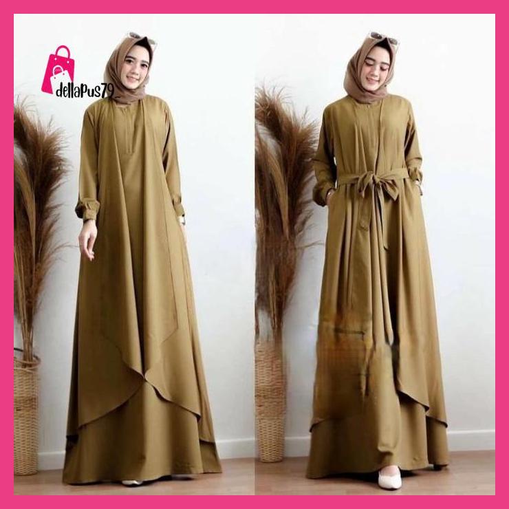 Gamis Syari Wanita Muslim Katun Jubah Cewek Murah Muslimah Original dellapus79_