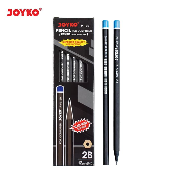 

Joyko Pencil P-92 (2B) (Black Wood) - 12 Pcs ( IRRA STORE )
