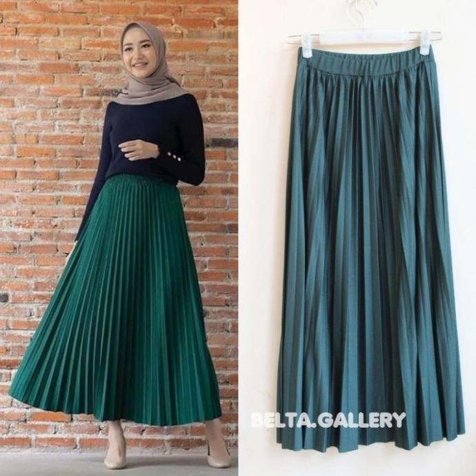Big Sale Yueshi Rok Plisket Lebar Import Bayak Warna Limited Edition
