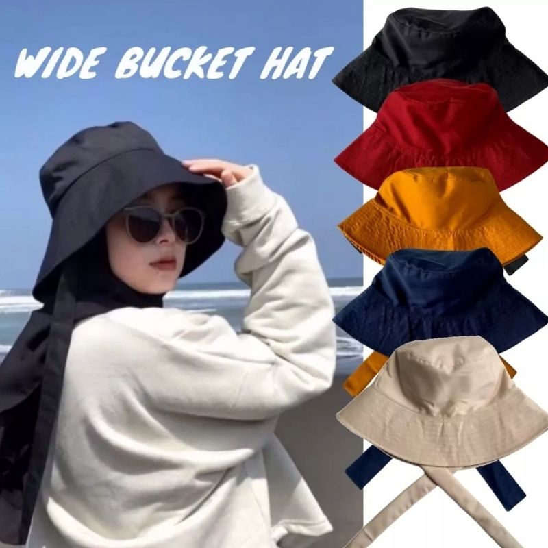 Topi Pantai Tali Dagu Import Rajut Visor Outfit Korea N5I6 Korean Style Bulat Bucket Cewek Premium B