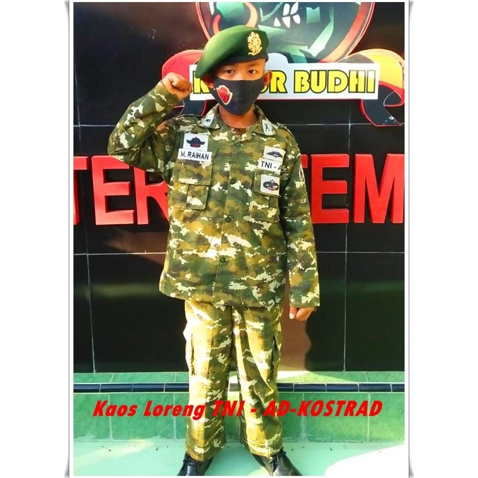 Baju Loreng Kostrad TNI AD - Kostum loreng TNI Kostrad anak