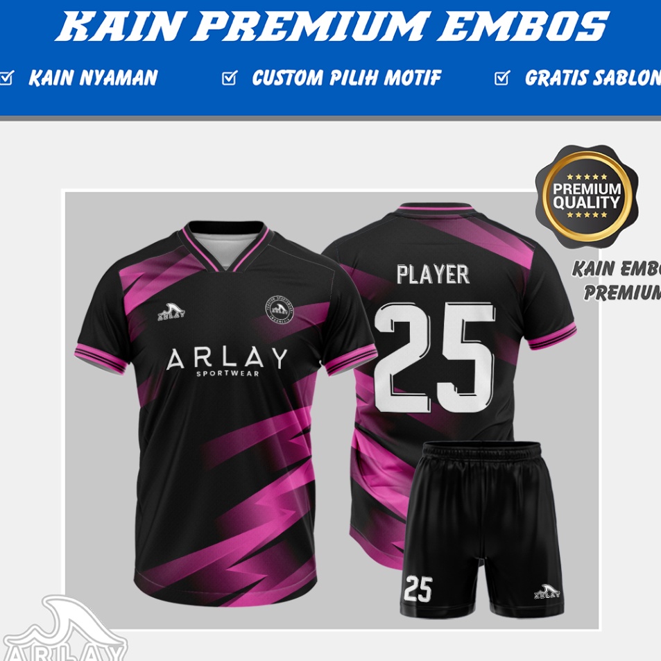 Promo✪➶ NACHI JERSEY FUTSAL ARLAY CUSTOM PREMIUM - BAJU SEPAKBOLA BADMINTON PRINTING KEREN POLOS ATA