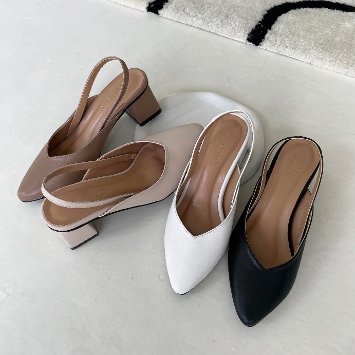 Ready.. PixFootwear Adley Block Heel (White, Black, Ivory, Nude) - Sepatu Hak Blok Wanita