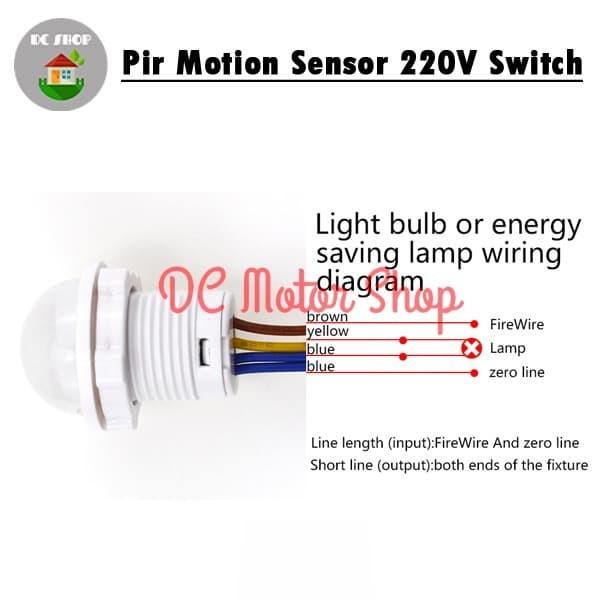 Saklar Otomatis Sensor Gerak /Pir Motion Sensor Detector 220V Ac 220 V