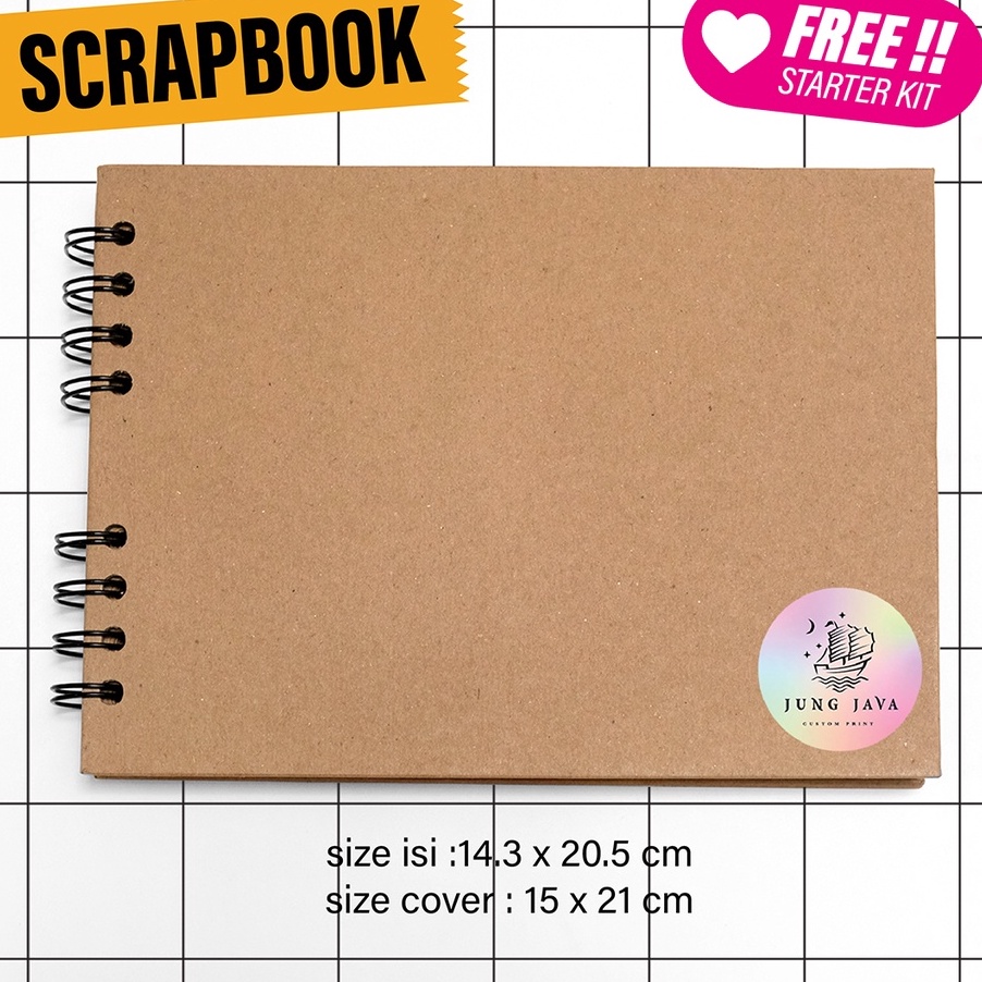

YYBF6078㊤ Jung Java hardcover scrapbook / buku kliping A5 14.3x20.5cm (isi) Free starter kit ㊪